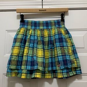 3/$15 Hollister 100% cotton size small blue/yellow plaid mini skirt